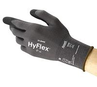 Ansell, guanti da lavoro HyFlex 11-840, versatili e resistenti all'abrasione, per uso industriale, per meccanici, taglia 10, colore: grigio/nero (1 paio)