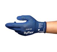 Ansell HyFlex 11-819 Guanti da Lavoro Sottili, Rivestimento Nitrile Resistente all'Abrasione, Protezione Scariche Elettrostatiche, Antistatico, Touchscreen, Blu, Taglia M (1 Paio)