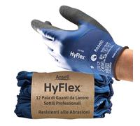 Ansell HyFlex 11-925 Guanti da Lavoro Oleorepellenti, Rivestimento Impermeabile in Nitrile, Protezione Professionale per Usi Meccanici e Manipolazioni di Oli, Blu, Taglia 2XL (12 Paia)