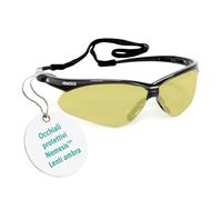 Ansell KleenGuard Nemesis Occhiali di Sicurezza Antiappannamento DPI Protezione Occhi, Leggeri Avvolgenti per Cantiere, Tiro, Esterno e Industria - Ambra/Nero, 1 Paio