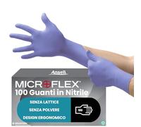 Ansell MicroFlex 93-843 Guanti monouso in nitrile senza polvere, multiuso, protezione chimica e meccanica, blu, taglia XS (100 pezzi)