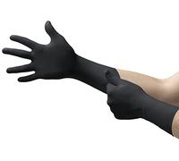 Ansell MicroFlex 93-862 Guanti Monouso in Nitrile, Senza Polvere né Lattice, Protezione Professionale per Usi Generali, Alimentari e Industriali, Resistenza Chimica, Nero, Taglia M (100 Guanti)