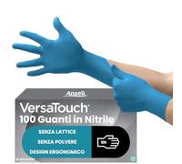 Ansell VersaTouch 92-465 Guanti Monouso Nitrile, Senza Lattice e Talco, Resistenti Alimentari Azul XL (100 Pezzi)