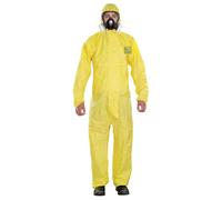 Ansell AlphaTec 2300 Modello 132, Tuta Integrale con Cappuccio, Protezione Tipo 3/4/5 per Usi Professionali e Industriali, Tuta Monouso Impermeabile, Uomo Donna, Gialla, Taglia 2XL (1 Unità)