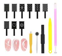 Anseom 14 Pezzi Nail Art Magnet Magnete Bastone Set per Unghie Penna Magnetico Cat Eye Ideale Effetto 3D Occhio del Gatto DIY Nail Art Tool Cat Eye a Forte Aspirazione per Smalto Occhi di Gatto