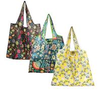 Anseom 3 Pezzi Borsa spesa Pieghevole Grande, Borsa Della Riutilizzabile Bors Pieghevole Shopping Tote Bag Ecologiche Lavabili per Generi Alimentari Shopping Viaggi Campeggio