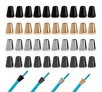 Anseom 40 Pezzi Fermacorda Metallo 4 Colori Fermacorda Regolabili Fibbia Terminale Corda per Abbigliamento Zaino Abbigliamento Sportivo (Oro Argento Nero Nero Opaco)