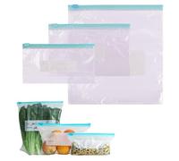 Anseom 45 Pezzi Sacchetti per Alimenti Riutilizzabili, Sacchetti in Silicone Senza BPA Sacchetti per Freezer con Cerniera Sacchetti Ermetici per Sigillare, Sacchetti per Sandwich Frutta Verdura Carne