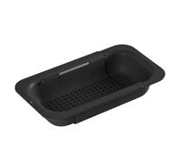 Anseom Scolapasta da Lavello Estendibile Scolapasta da Cucina Sopra il Lavello Scolare la Pasta Cotta Sopra il Lavello Colino Cestello Colapasta Estensibile per Lavare Frutta e Verdura (Nero)