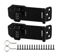 Anseom Serratura a combinazione per porta, 10,2 cm, serratura a combinazione digitale con viti, serratura per porta in metallo, serratura a 3 cifre, con password, per armadi, porte e giardini (nero)
