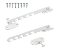 Anseom Set di 2 Ferma Finestra, Bianco Limitatore Apertura Finestra Ferma Finestra Aperta Interno con Viti, Regolatore Chiavistelli di Finestra Adatta per Finestre Scorrevoli, Finestre Normali