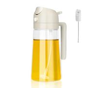 Anseom Spruzzatore Olio, Nebulizzatore Olio, Cucina in Vetro Spruzzatore, Oliera Oliva Vaporizzatore, Dispenser Nebulizzatore Aceto, per Insalata, Cottura All'Aceto, Grigliare, 470 ml, Bianco