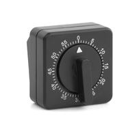 Anseom Timer da Cucina, Timer da 60 Minuti con Allarme Forte, Contaminuti Quadrato, Batteria non Necessaria, Timer Cucina Meccanico per Cucinare, Fare Sport, Studiare, (Plastica, Nero)