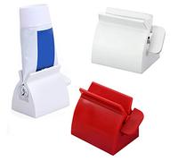 Anshka Rullo per dentifricio facile da spremere, spremiagrumi per dentifricio, dispenser per dentifricio, supporto per dentifricio, colore dei capelli, spremiagrumi, per bagno (rosso+bianco)