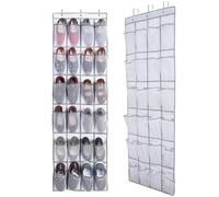 anshuke 2 pezzi Scarpiera a sospensione da porta, Scarpiera a sospensione da porta a 24 scomparti, Organizer da appendere alla porta per camera da letto, soggiorno, bagno