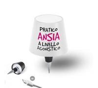 ''Ansia agonistica'' Tappo per Bottiglia a Forma di Lampada LED con Touchscreen personalizzato con nome frase idea regalo SanValentino amici casa sposi anniversario festa alcool festa