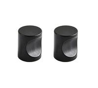ANSIEDIO 2 Pezzi Nero Pomolo per Mobili Rotondo Pomelli per Porta 16mm Maniglia per Armadietto con Viti