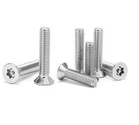 ANSIEDIO Acciaio Inox Testa Svasata Plum Blossom (TORX) con Colonna Bulloni Viti a Testa Piatta Cava Esagonale con Ago Vite Antifurto, M3×18mm,50 pcs