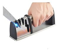 ANSIEDIO Affilacoltelli Professionale, 4 in 1 Affila Coltelli da Cucina con Base Antiscivolo, Affilacoltelli Manuali per Affilare Coltelli, Affilare Forbici,Coltelli da Cucina