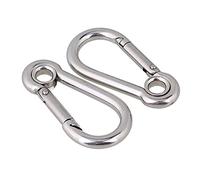 ANSIEDIO Moschettone con Gancio, 2PCS M8x80mm Moschettone Portachiavi, Moschettone Acciaio Inox per Esterni, Campeggio, Escursionismo, Zaino, Portachiavi