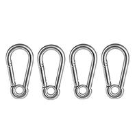 ANSIEDIO Moschettone con Gancio, 4PCS M7x70mm Moschettone Portachiavi, Moschettone Acciaio Inox per Esterni, Campeggio, Escursionismo, Zaino, Portachiavi