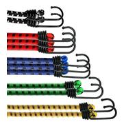 ANSIO Cavi elastici con ganci, confezione da 10 pezzi, resistenti ai raggi UV, ideali per fissare bagagli, scaffali, campi, moto, teloni, mobili da giardino, camion a mano, multiuso