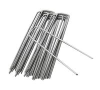 ANSIO Confezione da 20 mollette da giardino per fissare prato, a forma di U, 100 mm, ideali per il controllo delle erbacce, tessuto, erba artificiale, stuoia, rettifica, pioli zincati