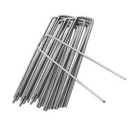 ANSIO Confezione da 50 picchetti a membrana per erbacce, 150 mm, a forma di U, per membrana di controllo delle erbacce, picchetti per fissare prato, erba artificiale, stuoie e reti, graffette e perni