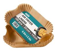 ANSIO Fodere di carta per friggitrice ad aria, 100 pezzi, rettangolari, usa e getta, 22 cm x 14 cm x 4,5 cm, compatibili con friggitrici ad aria Ninja, Salter, Tower e altre friggitrici ad aria a