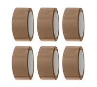 ANSIO Nastro per imballaggio, nastro adesivo per pacchi, 6 rotoli (48 mm x 60 m), nastro marrone durevole per scatole di imballaggio, nastro per imballaggio sicuro per traslochi