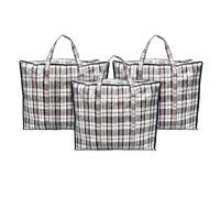 ANSIO Sacchetti per la biancheria riutilizzabili, con cerniera, ideali per traslochi, vestiti e guardaroba (60 x 25 x 50 cm) (confezione da 3)