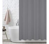ANSIO - Tenda da doccia in 100% poliestere, resistente alla muffa e all’umidità, 180 x 200 cm, grigio antracite