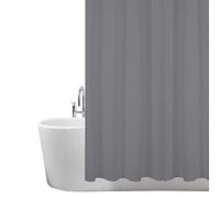 ANSIO - Tenda da doccia, resistente alla muffa e all’umidità, 180 x 180 cm, 100% poliestere - Grigio antracite, confezione da 2