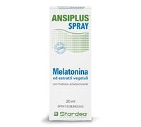 Ansiplus Spray 20 ml, Melatonina Pura Spray, Integratore Alimentare di Melatonina, Aiuta a Dormire, Jet-lag, con Passiflora Giuggiolo Vitamine B3 B6 e Estratto di Magnolia Stardea