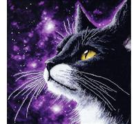 ANSIWEIGO 11CT - Set di cuscini per punto croce, motivo: animali, gatti e cielo stellato, con filo da ricamo, per il fai da te, con motivo a punto croce, 18 x 18 pollici