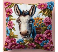 ANSIWEIGO Creative Family - Set di federe per cuscino con gancio a scatto, 43 x 43 cm, regalo divertente per coppie e bambini, set di federe fai da te con tutto incluso, fiori di asino