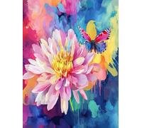 ANSIWEIGO Dipingere con i numeri, per adulti, kit fai da te, dipinto a mano, pittura a olio, set fai da te, per adulti, come regalo e decorazione per la casa, 40 x 50 cm, senza cornice, fiori ad