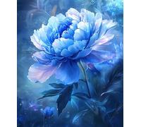 ANSIWEIGO Dipingere con i numeri per adulti principianti - adulti pittura con i numeri come decorazione da parete per la casa, regalo 40,6 x 50,8 cm, senza cornice, fai da te, fiori di peonia blu