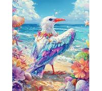 ANSIWEIGO Dipingere con i numeri, per adulti principianti e adulti, pittura con i numeri, decorazione da parete per la casa, regalo, 40,6 x 50,8 cm, senza cornice, fai da te, motivo: uccelli marini