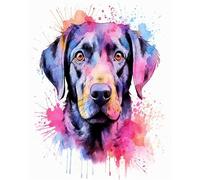 ANSIWEIGO Diy Paint by Numbers - Kit per pittura con i numeri, per adulti con 3 pennelli e vernice acrilica, ideale come regalo per decorazione da parete, 40 x 50 cm, autoritratto di un cane in