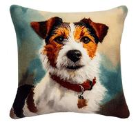 ANSIWEIGO Federa per cuscino per adulti, 43 x 43 cm, per ristrutturare il divano rilassante, include tela e filo, Jack Russell