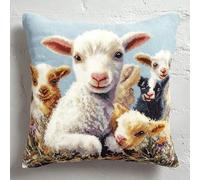 ANSIWEIGO Kit creativo per cuscino con gancio a scatto, federa per cuscino fai da te per adulti e principianti, con tela stampata e filo, set di ricamo rilassante per decorare il divano o regalo fatto