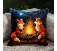ANSIWEIGO Kit creativo per cuscino con gancio a scatto, federa per cuscino fai da te per adulti e principianti, con tela stampata e filo, set di ricamo rilassante per decorare il divano o regalo fatto