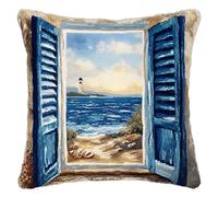 ANSIWEIGO Kit fai da te con gancio a scatto per realizzare una federa per cuscino da 43 x 43 cm, divertente e facile per adulti, adolescenti e bambini più grandi, include filo, gancio e tela, persiane