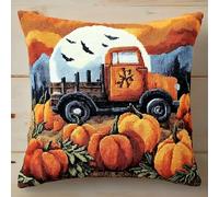 ANSIWEIGO Kit tappeto a punto annodato Halloween fai da te Latch Hook | Cuscino creativo 43 x 43 cm per fai da te bambini adulti, attività manuale decorazione festiva facile da realizzare, 6