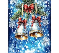 ANSIWEIGO Meraviglie Invernali di Natale Dipingi con i Numeri，Decorazione di campane di Natale,Divertente artigianato natalizio per la famiglia(40x50cm,Senza cornice)