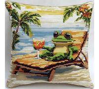 ANSIWEIGO Set da ricamo per punto croce, per principianti, con tappetino da ricamo, ago da ricamo e filo da ricamo, 45 x 45 cm, fai da te, per il tempo libero e le vacanze