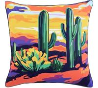 ANSIWEIGO Set di cuscini a punto croce, motivo: cactus nel deserto, per ricamare a punto croce, 18 x 18 pollici, con motivo, set da ricamo a punto croce, cuscino per il fai da te