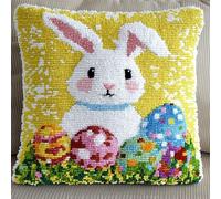 ANSIWEIGO Set di federe per cuscino, 43 x 43 cm, per adulti e bambini, hobby creativo contro lo stress, dolci uova di Pasqua