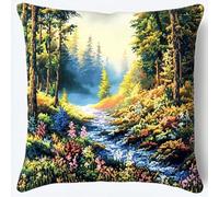 ANSIWEIGO Wald - Set di cuscini per annodare il fiume, fatti a mano, per bambini e adulti, per divano, camera da letto, decorazione per la casa, 43 x 43 cm